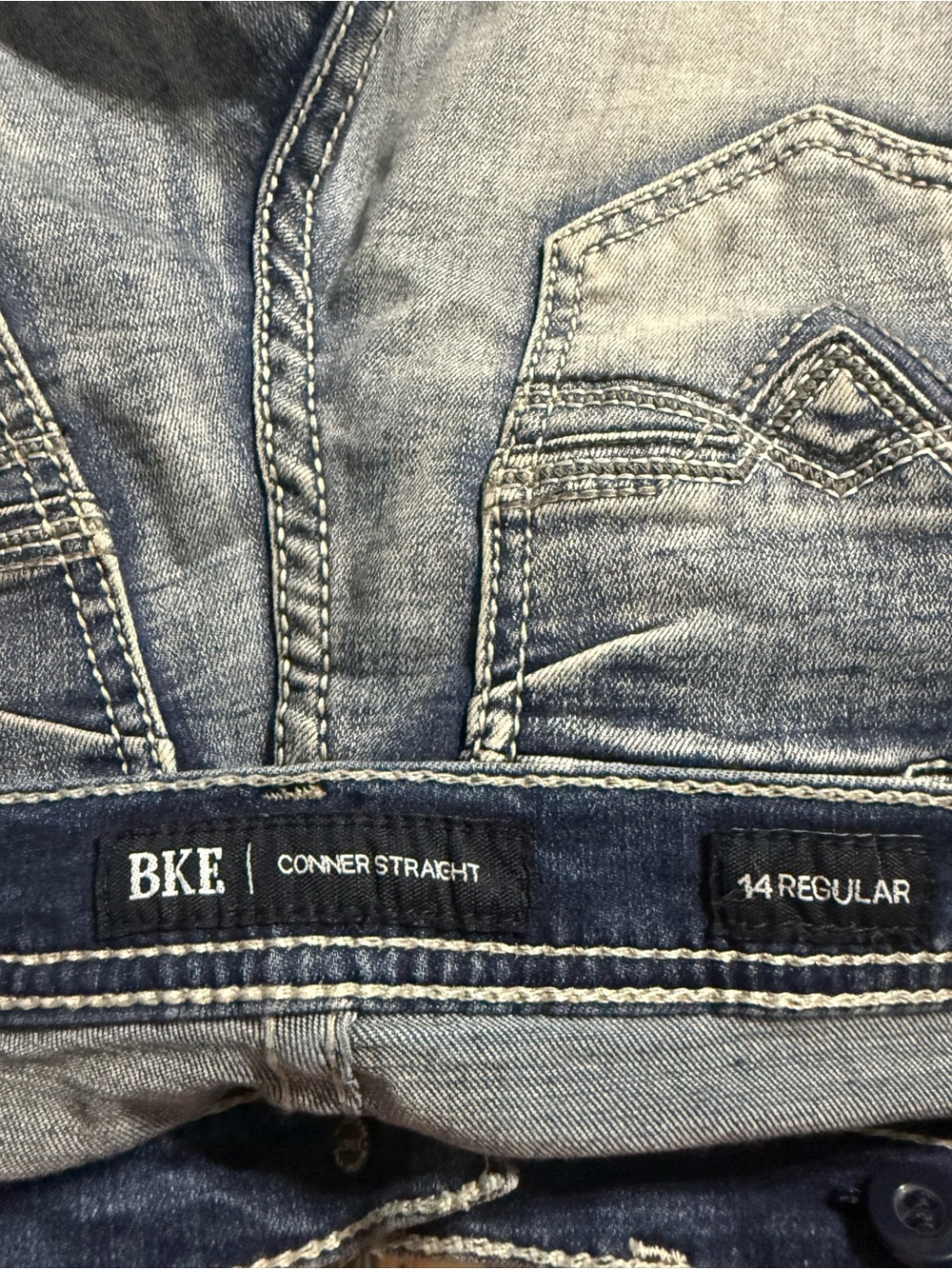 BKE Conner Straight “BOYS” Light Blue Denim Jeans - Picture 3 of 4